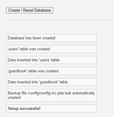 成功创建数据库