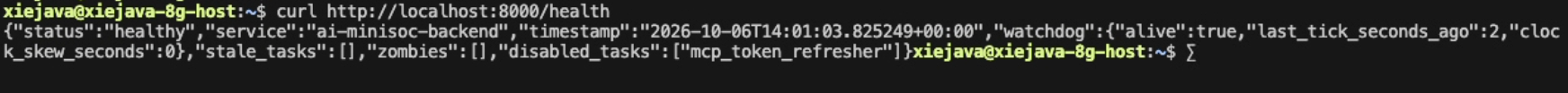 curl 健康检查:返回 JSON 即后端存活